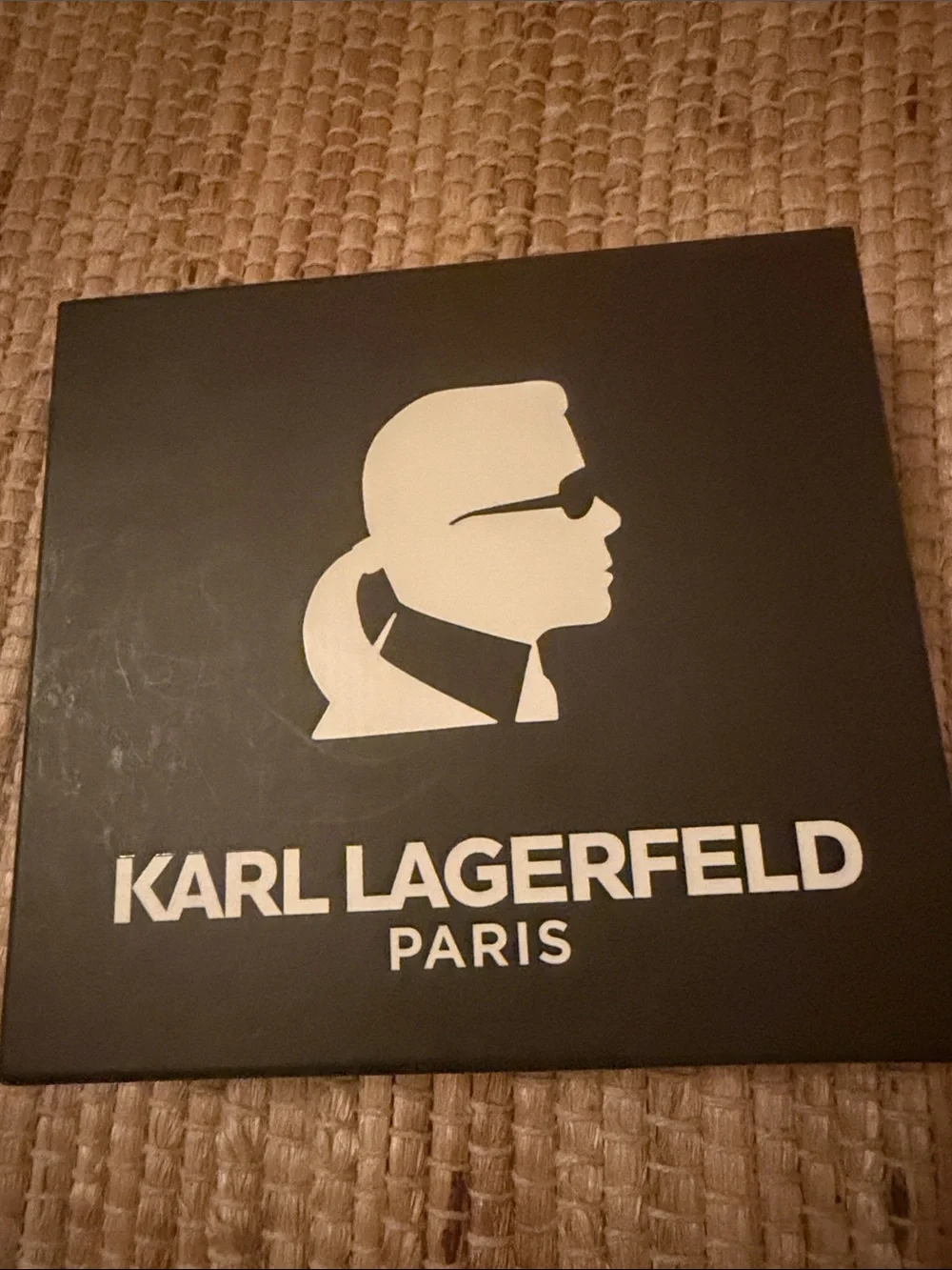 Karl Lagerfeld Black Leather Bifold Wallet with iconic Character Patch